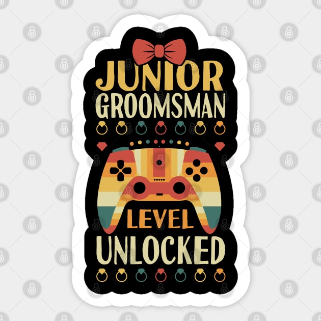 Junior Groomsman Level Unlocked Sticker by Tesszero